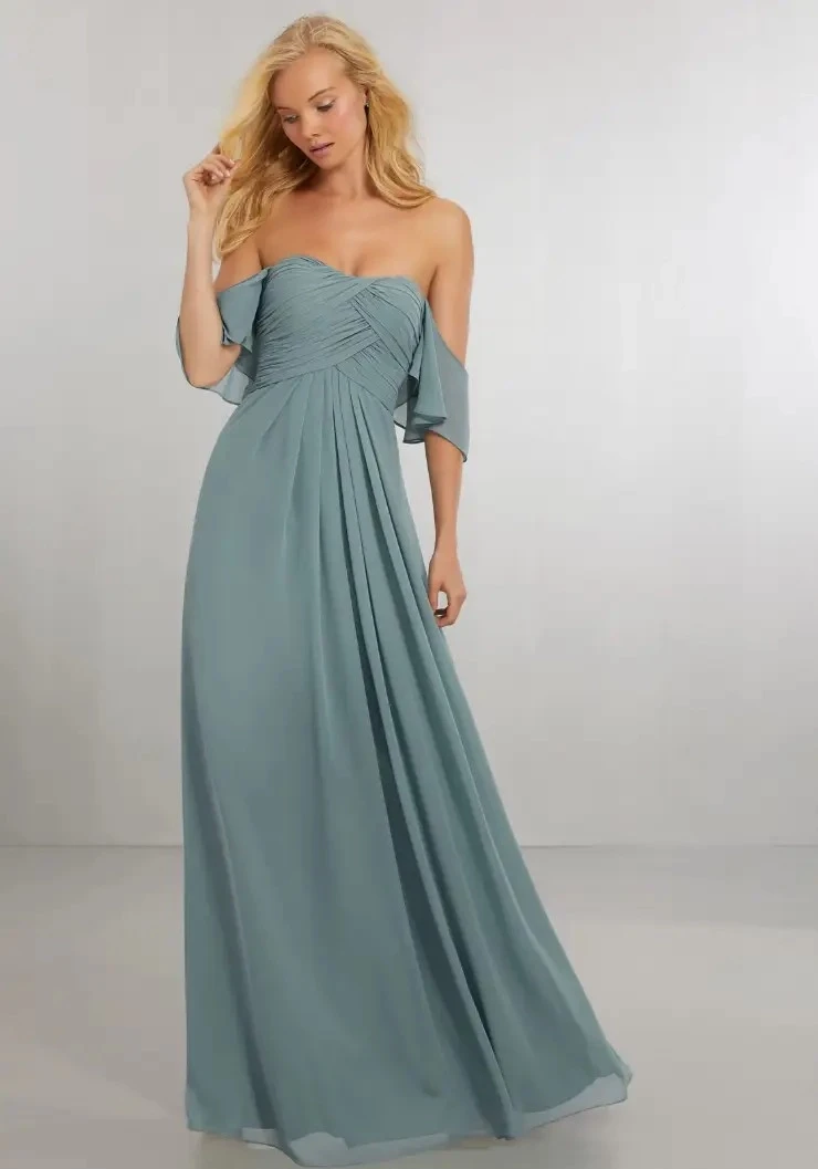 Image 34: Model wearing a bridesmaids dress